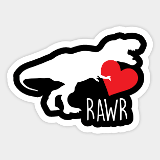 Rawr T-Rex Dinosaur Heart Love Valentine's Day Sticker